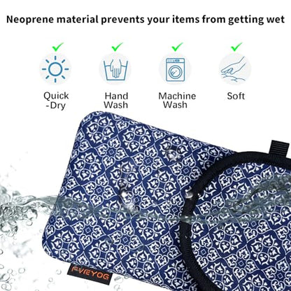 Neoprene Phone Sleeve Pouch Case Bag for Men Women w/Crossbody Strap/Neck Lanyard for iPhone 17/16/15/14 Pro Max, Samsung S25，Pixel 10 - color: Dark Blue Cell Phone Sleeves