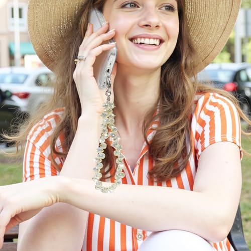 TENOC Beaded Phone Wrist Strap, Light Yellow - color: A-light Yellow