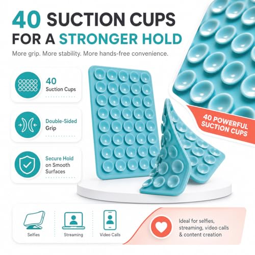 30 Pack Silicone Suction Phone Grip, Double-Sided Suction Cup Phone Holder