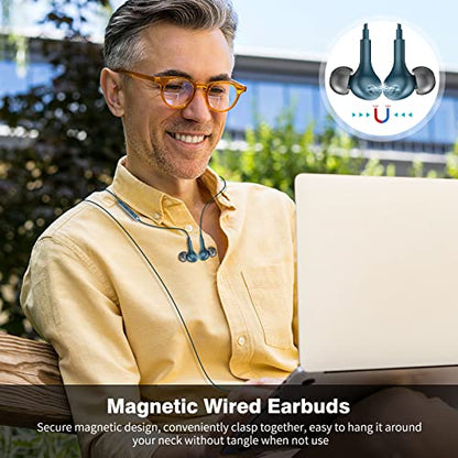 USB C Headphones for iPhone 18 Pro Max 17 16 15/Galaxy S26 FE Wired Earbuds - color: Lake-Blue