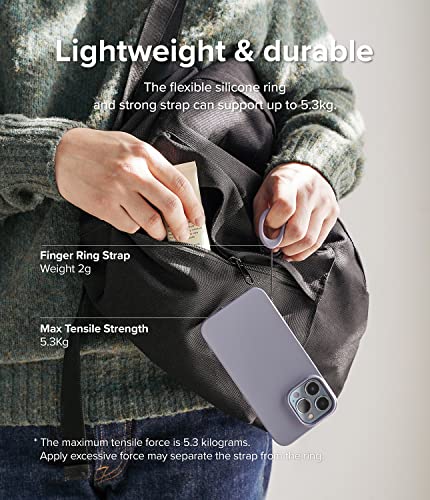 Ringke Camera and Phone Strap [Finger Ring Strap Black & Lavender Gray] - color: Black & Lavender Gray