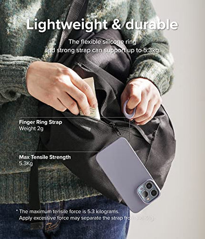 Ringke Camera and Phone Strap [Finger Ring Strap Black & Lavender Gray] - color: Black & Lavender Gray
