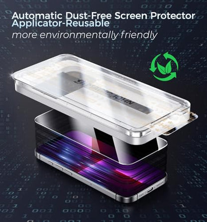 MAGIC JOHN 3rd Gen Upgraded for iPhone 13 Pro Max/iPhone 14 Plus Privacy Screen Protector 6.7 Inch, 25°Anti-Spy Screen, Shockproof Tempered Glass, Auto Dust-Removal, Bubble Free, Easy Installation, 2 Pack - size: iPhone 13 Pro Max/14 Plus-6.7''