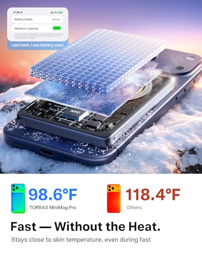 TORRAS MiniMag Pro iPhone 18 Pro Max Portable Charger Power Bank, 10000mAh - color: Mist Silver