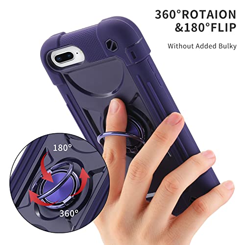 MARKILL Compatible with iPhone Case with Ring Stand, Heavy-Duty Military Grade Shockproof Phone Cover (Deep Purple, iPhone SE 3rd/2nd/iPhone 8/7/6S/6) - color: Deep Purple, size: iPhone SE 3rd/2nd/iPhone 8/7/6S/6