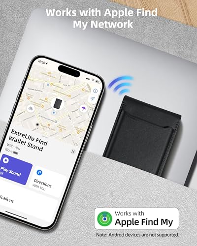 ExtreLife for Magsafe Wallet, Works with Apple Find My, 6 Cards Holder - color: Midnight Black