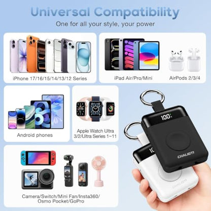 10000mAh Portable Charger,22.5W Power Bank& iWatch Charger,Black - color: Black, size: 10000mAh
