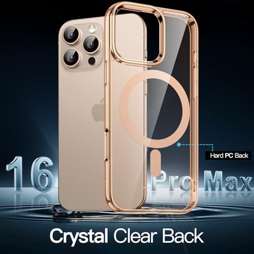 JETech Magnetic Case for iPhone 16 Pro Max 6.9-Inch Compatible with MagSafe, Shockproof Phone Bumper Cover, Anti-Scratch Clear Back (Desert) - color: Desert, size: iPhone 16 Pro Max