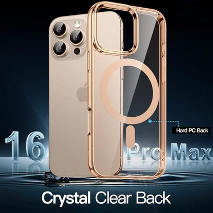 JETech Magnetic Case for iPhone 16 Pro Max 6.9-Inch Compatible with MagSafe, Shockproof Phone Bumper Cover, Anti-Scratch Clear Back (Desert) - color: Desert, size: iPhone 16 Pro Max