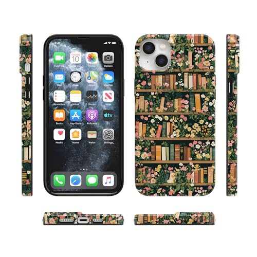 Casely iPhone 14 Plus Case | Book Nook | Floral Library | Compatible with MagSafe | Classic Ultra Slim Design - color: Book Nook | Floral Library
