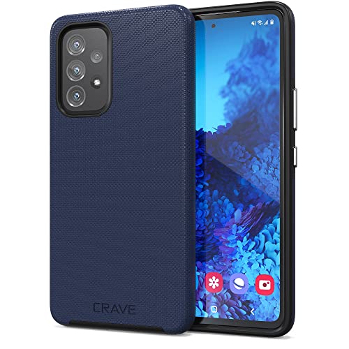 Crave for Samsung Galaxy A53 Case, Shockproof Protection Dual Layer Case for Galaxy A53 5G (6.5 inch) - Navy - color: Navy