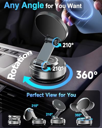 for MagSafe Car Mount, Vacuum Magnetic Car Phone Holder Stand for Your Car - color: Black 1