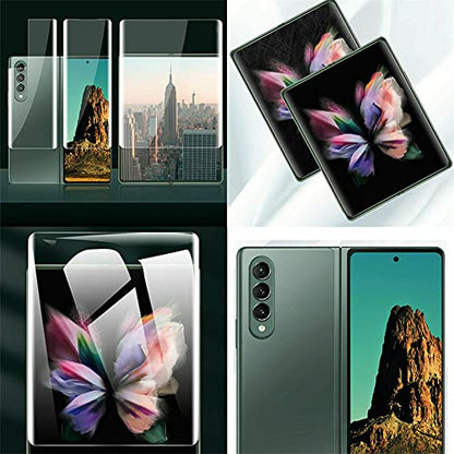 For Samsung Galaxy Z Fold3 5G Screen Protector Hydrogel Film,5 in 1 HD Clear Anti-Scratch Soft Screen Protector for Galaxy Z Fold 3 Front Screen,Inside Screen,Back&Hinge,Lens Film