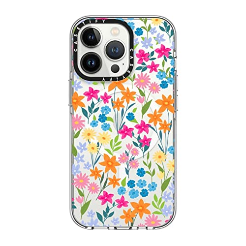 CASETiFY for iPhone 13 Pro Case - Impact Clear Compatible with MagSafe | Not Yellowing | 6.6 ft. 3x Military Grade Drop Protection | bright spring flowers - daisy floral pattern | Clear - color: bright spring flowers, size: Iphone 13 Pro (6.1")