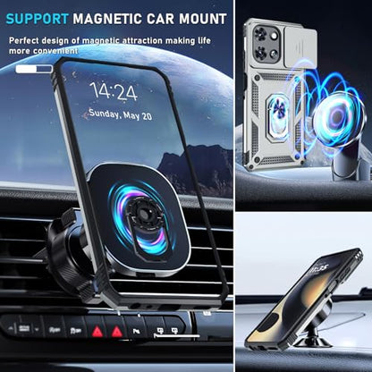 for Moto G Power 5G 2026/2025 Case Built in Slide Camera Cover Silver - color: Silver, size: Moto G Power 5G(2025)
