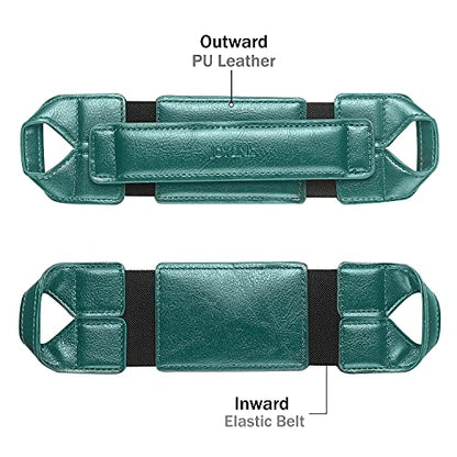 joylink Universal Tablet Hand Strap Holder, 360 Degree Swivel Leather Handle Grip Compatible with 8 Inch Tablets (iPad mini), Dark Green - color: Green