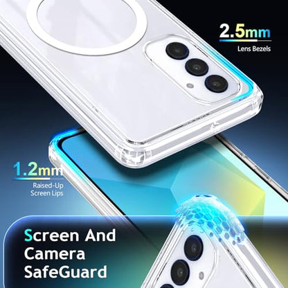 YZB Magnetic for Samsung Galaxy A36-5G Case, Clear | Compatible with MagSafe | Slim Fit Lightweight Shockproof, Military-Grade Protection, Yellowing Resistant Scratch-Resistant Back - color: Crystal Clear, size: Galaxy A36 5G