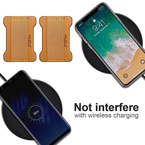 Universal Phone Grip for Smartphones - Phone Holder for Hand for Back of Phone - Wireless Charging Compatible (Brown) - 2Pack - color: Light Brown