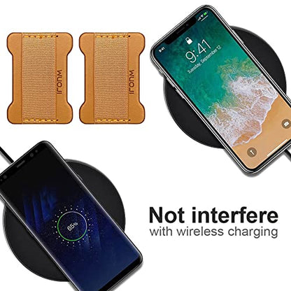 Universal Phone Grip for Smartphones - Phone Holder for Hand for Back of Phone - Wireless Charging Compatible (Brown) - 2Pack - color: Light Brown