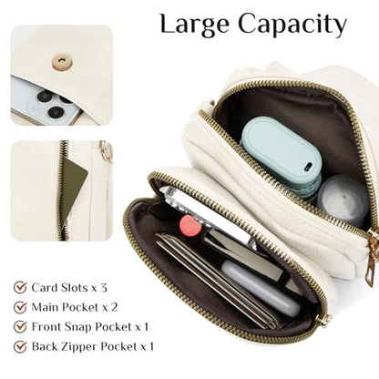 Fashion Small Crossbody Bags for Women Trendy Designer Cell Phone Purses | Adjustable Straps,with Card Holder,Detachable Wristlet Strap,small Cross Body Bag for Woman,Mini Bags,Travel Purse,Work,Gym - color: White