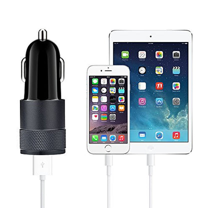 Car Charger 2 Pack, Sicodo 3.4A USB Smart Port Charger Compatible with - color: Black