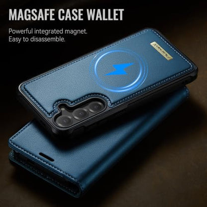 for Samsung Galaxy S25 Plus 2in1 Detachable Wallet Case, Sea Blue | Compatible with Magsafe, Magnetic, RFID Blocking Card Holder, Shockproof, Kickstand, Wireless Charging, PU Leather Flip Cover - color: Sea Blue, size: Galaxy S25 Plus - 6.7"