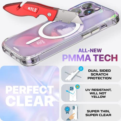 REBEL Clear Case for iPhone 14 Pro [Crystal Series Gen-4] Strong MagSafe Compatible, Anti-Scratch, Non-Yellowing, Protective Shockproof Bumpers, Metal Buttons, 6.1 Inch Phone 2023 (Crystal Clear) - color: Crystal Clear, size: iPhone 14 Pro