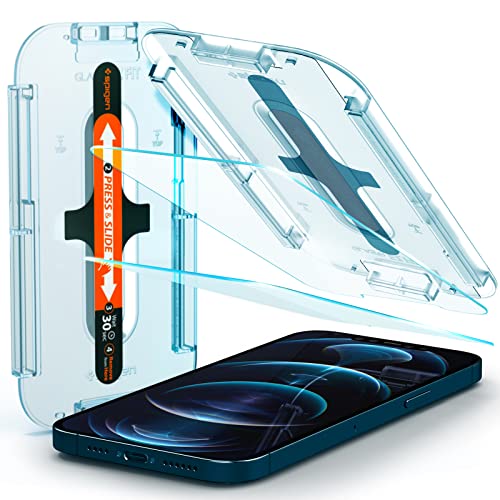 Spigen GlasTR EZ FIT Screen Protector for iPhone 12 Pro Max (6.7 inch) | Tempered glass, including installation kit, crystal clear, scratch-resistant, case-friendly, 9H hardness film - size: iPhone 12 Pro Max