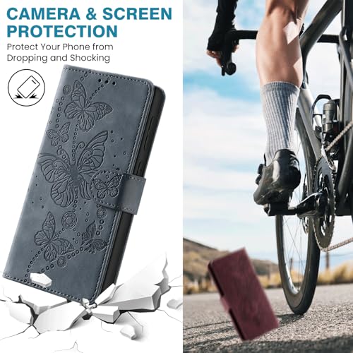 Case Wallet for Motorola Moto G Power 2025/ G Power 2026, Gray Purple | RFID Blocking, 3 Card Holder Stand, Shockproof TPU Shell, PU Leather Magnetic Closure, 6.8-inch - color: Gray Purple