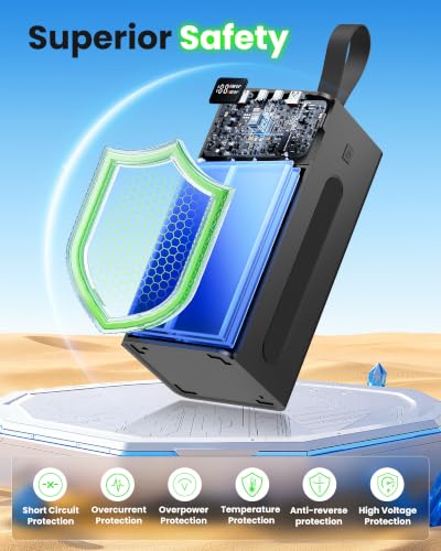 70000mAh Power Bank, 30W QC 3.0 Fast Charging Portable Charger - size: 70000mAh