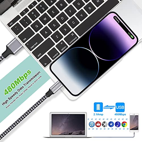iPhone Charger, 3Pack 6FT Nylon Braided Lightning Cable Fast Charging Cord