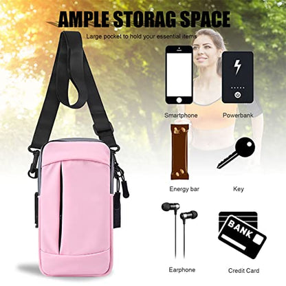 Phone Holder for Running Armband Small Crossbody Bags for Women Kids, iPhone 17 16 16e 15 14 13 12 11 Pro Max Xs Xr X Plus SE Mini Galaxy Ultra Edge S26 S25 S24 S23 Note Purse Sports Arm Band - color: 03-Pink