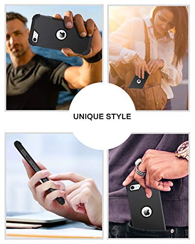 BENTOBEN for iPhone SE 2022 Case and Phone Case iPhone SE 2020, Heavy Duty 3 in 1 Full Body Rugged Shockproof Hybrid Hard PC Soft Rubber Bumper Drop Protective Girls Women Boy Men iPhone Covers, Black - color: Black