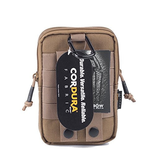REEBOW GEAR Tactical Molle EDC Pouch Utility Gadget Belt Waist Bag with Cell Phone Holster Holder - color: Grey Green
