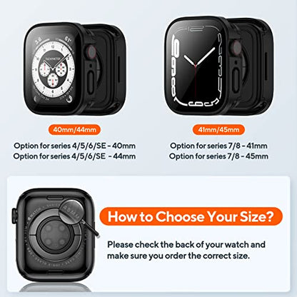 2-Pack Waterproof Case for 41mm Apple Watch Series 9/8/7 - color: Black/Ti, size: 41mm (Series 9/8/7)