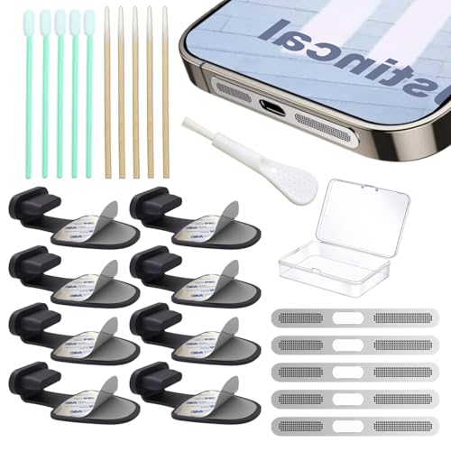 Dust Plug for iPhone Charger Port Protects Charging Port Anti Dust Cover Anti-Lost Dust Plugs for Lightning, with Speaker Mesh Dustproof, Accessories for iPhone 14 13 12 11 (Plus, Pro Max), 8-Pack