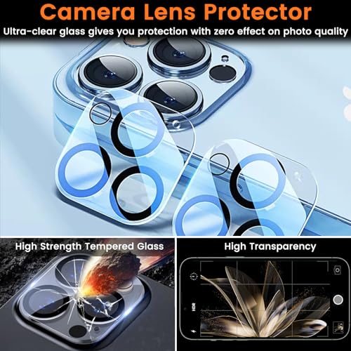 Lesakit 3+3 Pack Privacy Screen Protector for iPhone 13 Pro Max 6.7-Inch with 3 Pack Camera Lens Protector, Anti Spy Tempered Glass Film 9H Hardness Bubble Free Case Friendly - size: iPhone 13 Pro Max