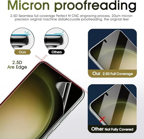 3 Pack TPU Screen Protector for Samsung Galaxy S23 FE, Self-Healing HD Flexible Hydrogel Film Compatible with Galaxy S23 FE 6.4", Support Fingerprint Unlock, Scratch-Resistant, Bubble Free - size: Samsung Galaxy S23 FE