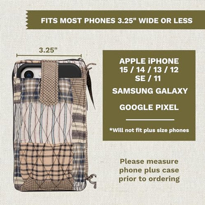 Bella Taylor Cell Phone Wristlet, Quilted Phone Wallet for Women | Lightweight, RFID blocking, phone pocket, built-in wallet, card organizer, coin pocket, secure zipper, quality construction - color: Ashmont