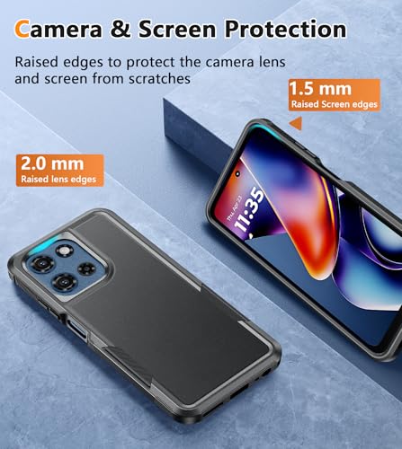 FNTCASE for Moto G 2026/2025 Case, Moto G Play 2026 Case with Belt-Clip | Heavy Duty Drop Protection, Rugged Holster, Military Grade Shockproof Protective Cell Phone Cover - color: Black