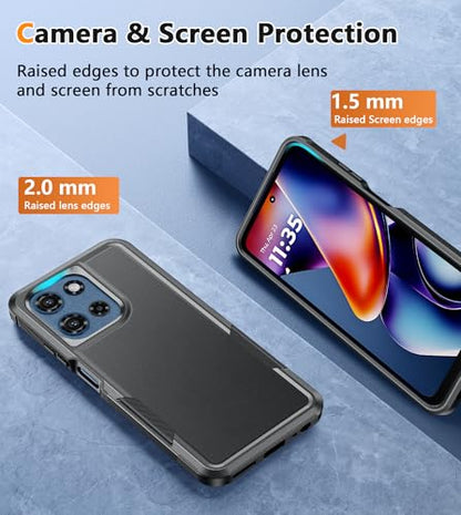 FNTCASE for Moto G 2026/2025 Case, Moto G Play 2026 Case with Belt-Clip | Heavy Duty Drop Protection, Rugged Holster, Military Grade Shockproof Protective Cell Phone Cover - color: Black