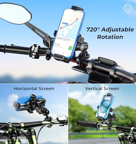VAZESWIN Motorcycle Phone Mount with Vibration Dampener, Bike Phone Holder