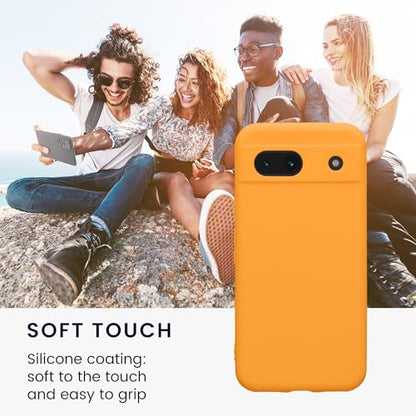 kwmobile Case Compatible with Google Pixel 8a Case - Protective Slim TPU Phone Cover - Soft Matte Finish - Fruity Orange - color: Fruity Orange