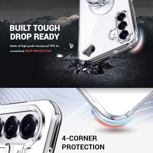 Silverback for Samsung Galaxy S26 Plus Case Clear with Ring Kickstand, Protective Soft TPU Shock -Absorbing Bumper Shockproof Phone Case for Galaxy S26 Plus -Clear - size: Galaxy S26 Plus