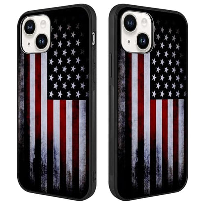 Compatible with iPhone 14 Case American Flag Pattern | Anti-Scratch Hard PC Back, Non-Slip Soft TPU Sides, Shockproof Protection Cover - color: American Flag
