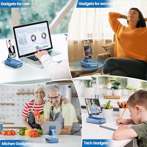 JTEMAN Bluetooth Speaker with Cell Phone Stand,Big Sound & Clear Bass - color: Blue