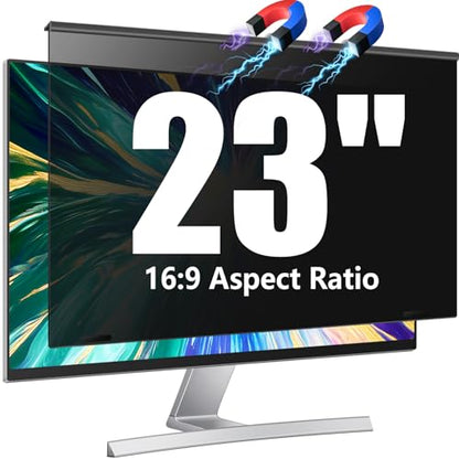 Magnetic 23 Inch Privacy Screen for Computer Monitor 16:9 Widescreen Desktop PC, 23in Hanging Removable Anti Blue Light Glare Eye Protection Shield, Screen Protector Panel - size: 23'' Privacy Screen (16:9)