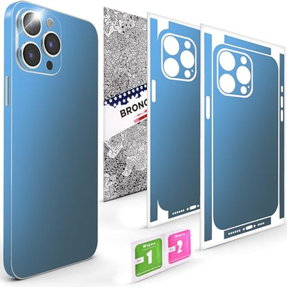 2Pcs Skin Wrap Compatible for iPhone 15 Pro – Slim Decal Vinyl Protective Film for Sides & Back – Sleek Fit, Premium Look – Compatible with All iPhone 15 Pro Cases - Metallic Midnight Blue - color: Metallic Midnight Blue