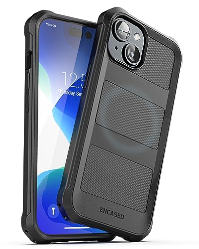 ENCASED Compatible with iPhone 15 Case - Military Grade Protection with 360 Rugged Full-Body Coverage (iPhone 15) Black - size: iPhone 15