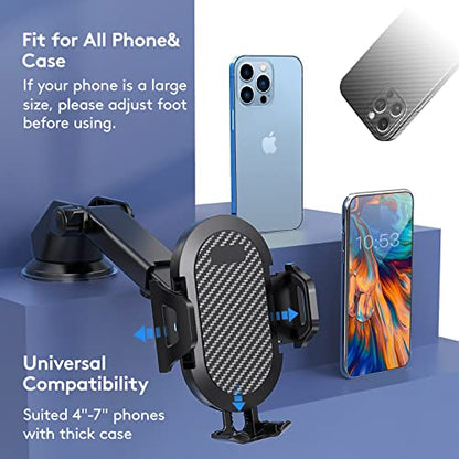 Universal Car Phone Holder Adjustable Phone Mount for Windshield - color: black